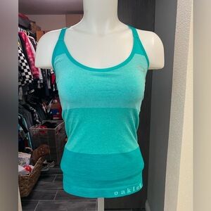 Oakley Blue Workout Tank Top with Built in Sports Bra